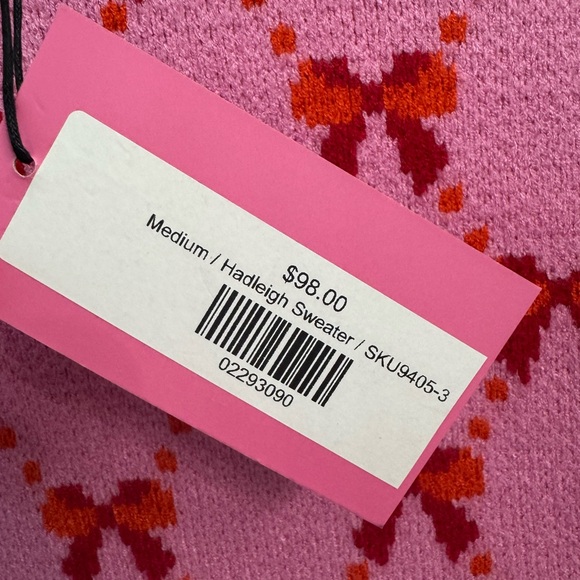 NWT THML Pink and Red Bow Knit Sweater - Picture 3 of 5